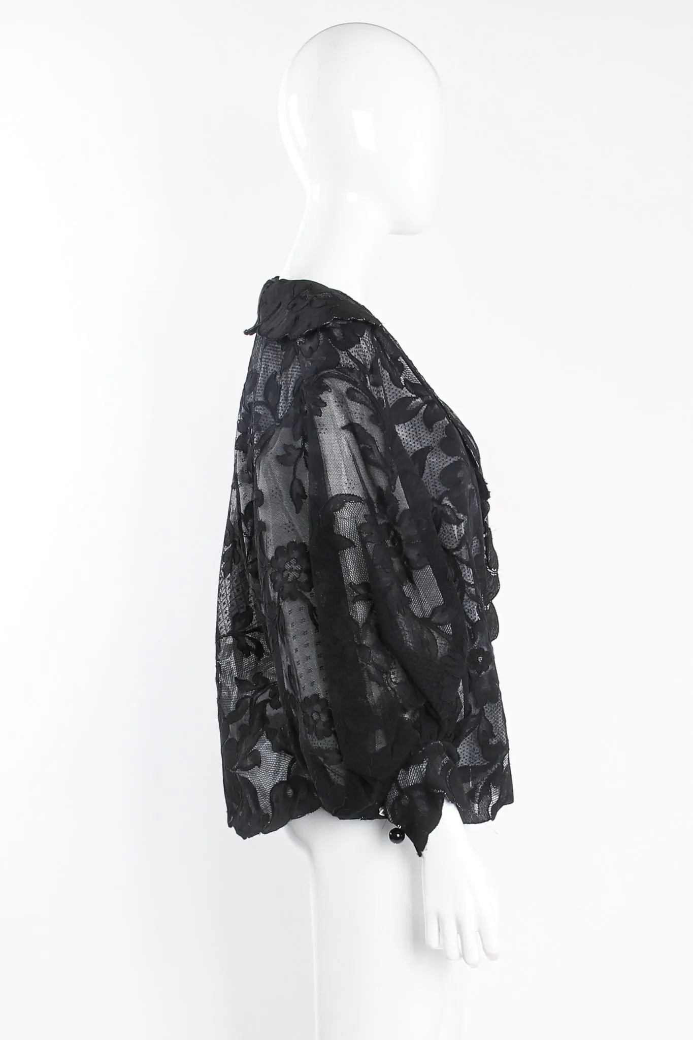 Numbered Lace Balloon Sleeve Blouse Jacket
