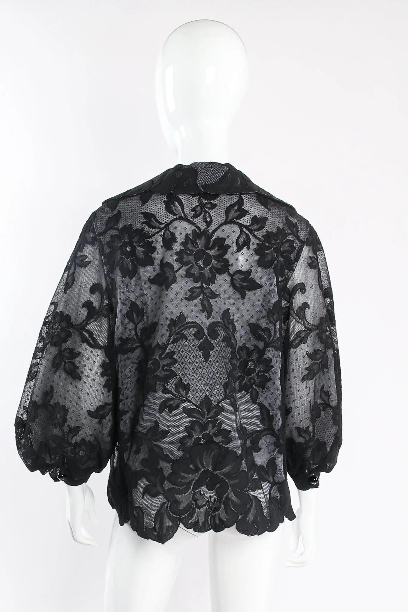 Numbered Lace Balloon Sleeve Blouse Jacket
