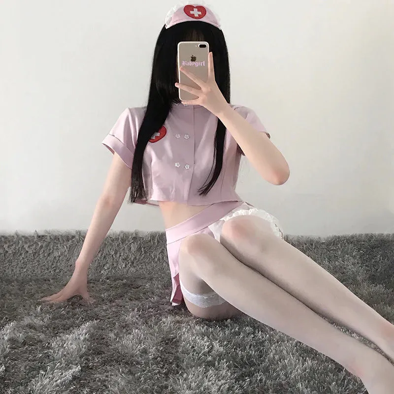 NURSE PLEATED SKIRT SUIT KF82018