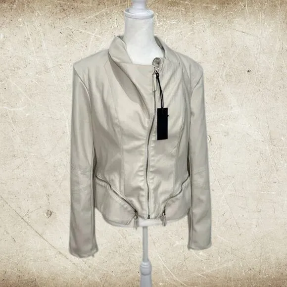 NWT -  BLANK NYC FAUX LEATHER Jacket in Vanilla Latte Size: XS