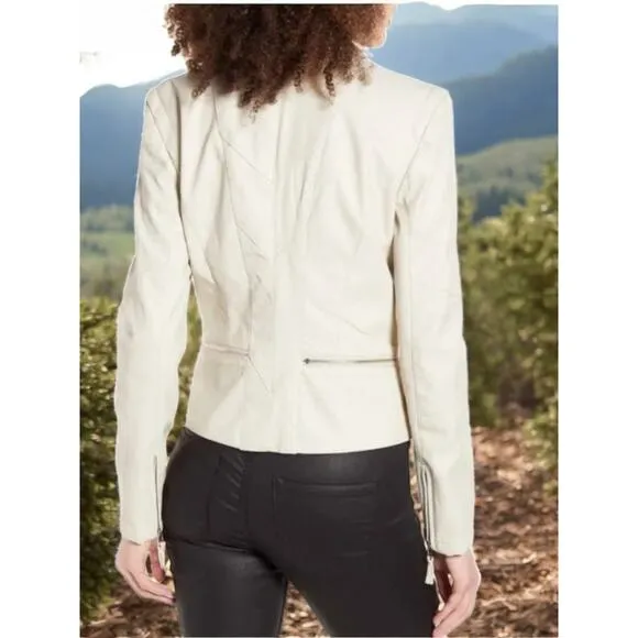 NWT -  BLANK NYC FAUX LEATHER Jacket in Vanilla Latte Size: XS
