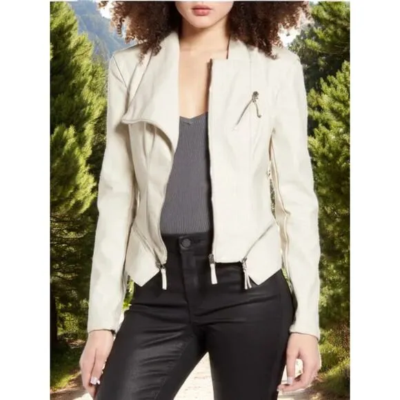 NWT -  BLANK NYC FAUX LEATHER Jacket in Vanilla Latte Size: XS