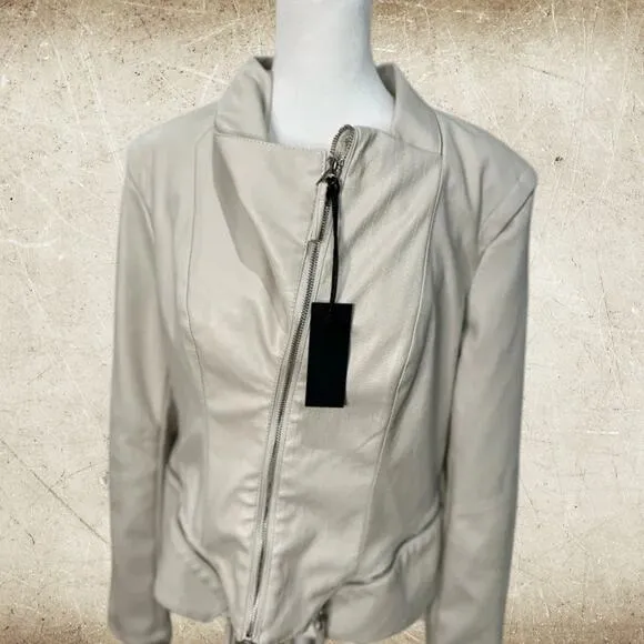 NWT -  BLANK NYC FAUX LEATHER Jacket in Vanilla Latte Size: XS