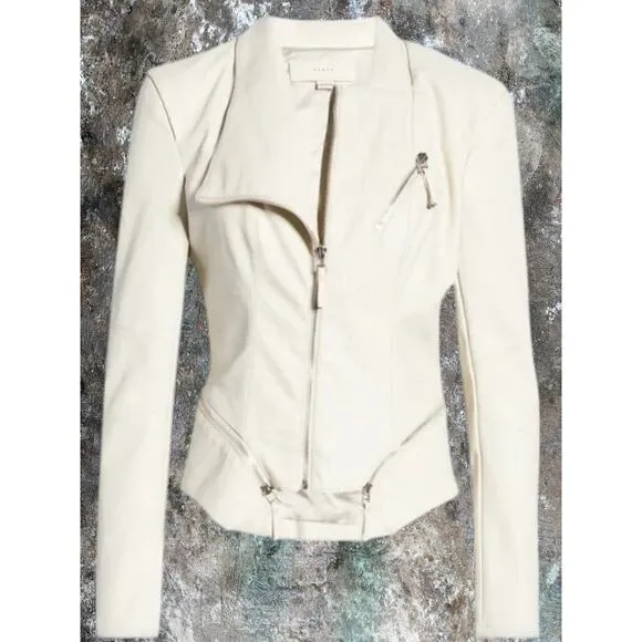 NWT -  BLANK NYC FAUX LEATHER Jacket in Vanilla Latte Size: XS