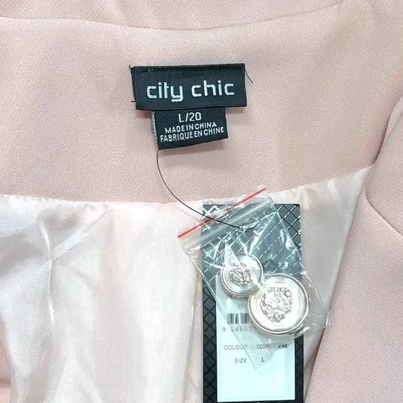 NWT City Chic Miss Pearl Light Pink Short Blazer sz 20