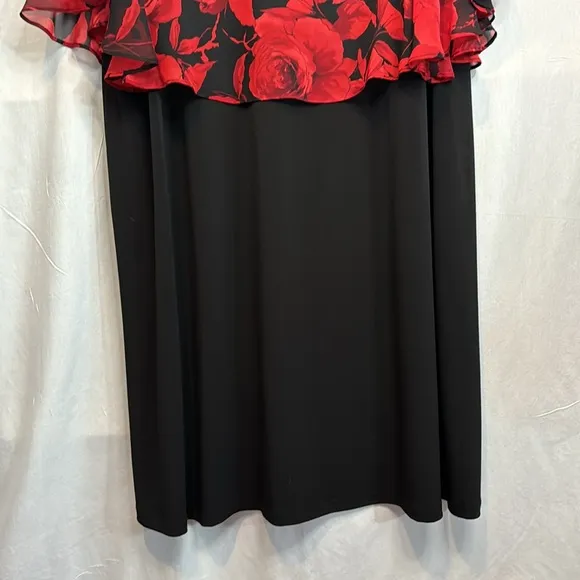NWT‎ Connected Apparel Red/Black Midi Dress in Size 24W