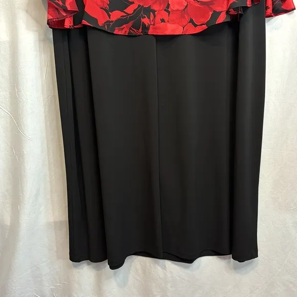 NWT‎ Connected Apparel Red/Black Midi Dress in Size 24W
