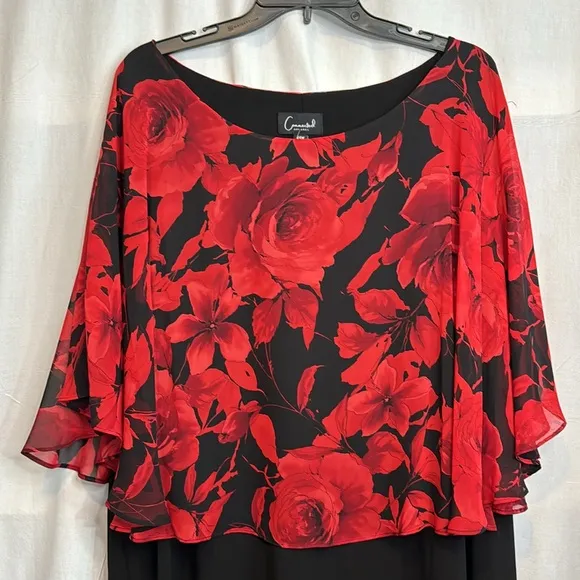 NWT‎ Connected Apparel Red/Black Midi Dress in Size 24W