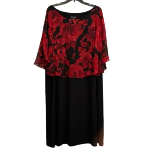 NWT‎ Connected Apparel Red/Black Midi Dress in Size 24W