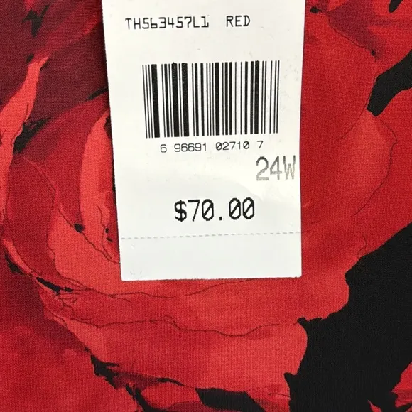 NWT‎ Connected Apparel Red/Black Midi Dress in Size 24W