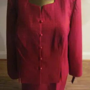 NWT JOHN MEYER Red Skirt Jacket Suit Size 20W