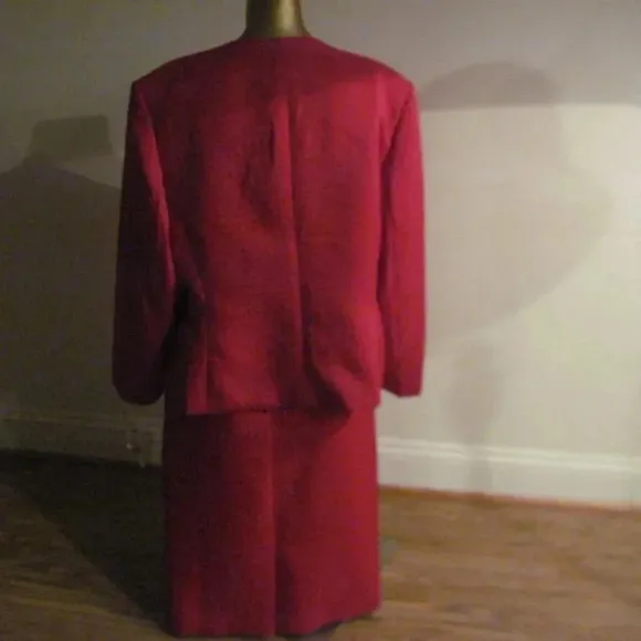 NWT JOHN MEYER Red Skirt Jacket Suit Size 20W