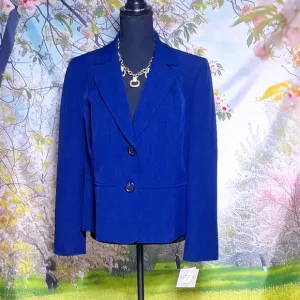 NWT Kasper 14P dark blue slimming tailored jacket/ suit coat
