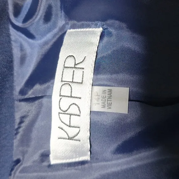 NWT Kasper 14P dark blue slimming tailored jacket/ suit coat
