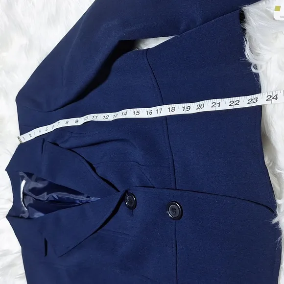NWT Kasper 14P dark blue slimming tailored jacket/ suit coat