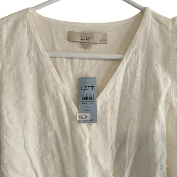 NWT! Loft Womens White Embroidered Sleeveless Wrap Maxi Dress Size SP
