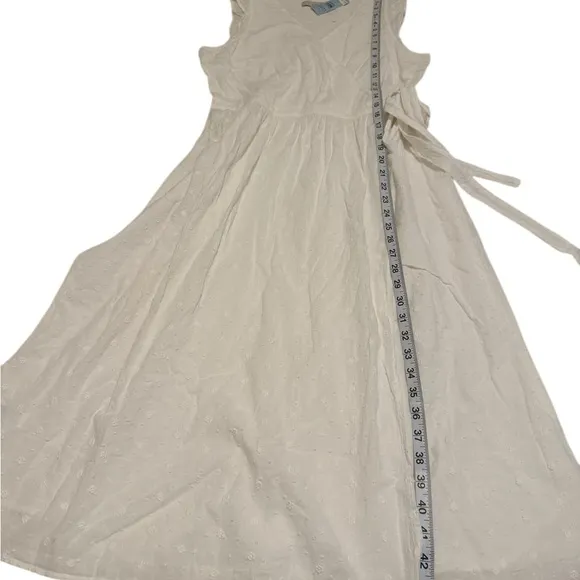 NWT! Loft Womens White Embroidered Sleeveless Wrap Maxi Dress Size SP