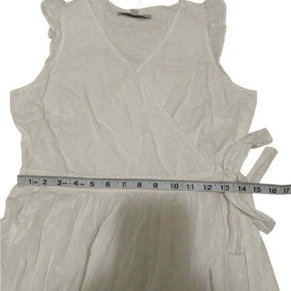 NWT! Loft Womens White Embroidered Sleeveless Wrap Maxi Dress Size SP