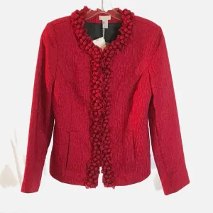 NWT Size Small Chico's Ruffle Berry Crinkle Jacket