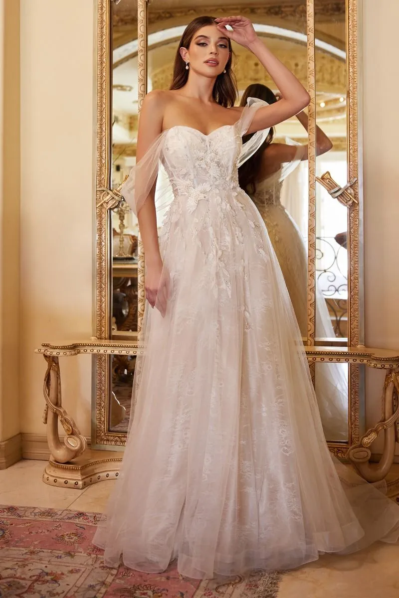 Off The Shoulder Birds Of Romance A-Line Gown