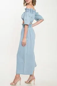 Off the shoulder Denim Set