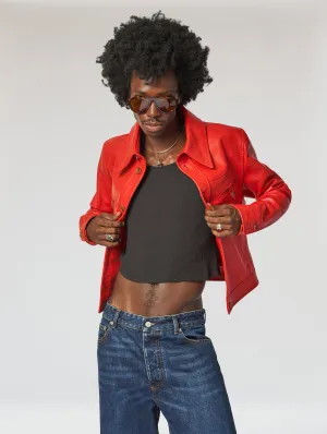 PABLO LEATHER JACKET IN RED - Man