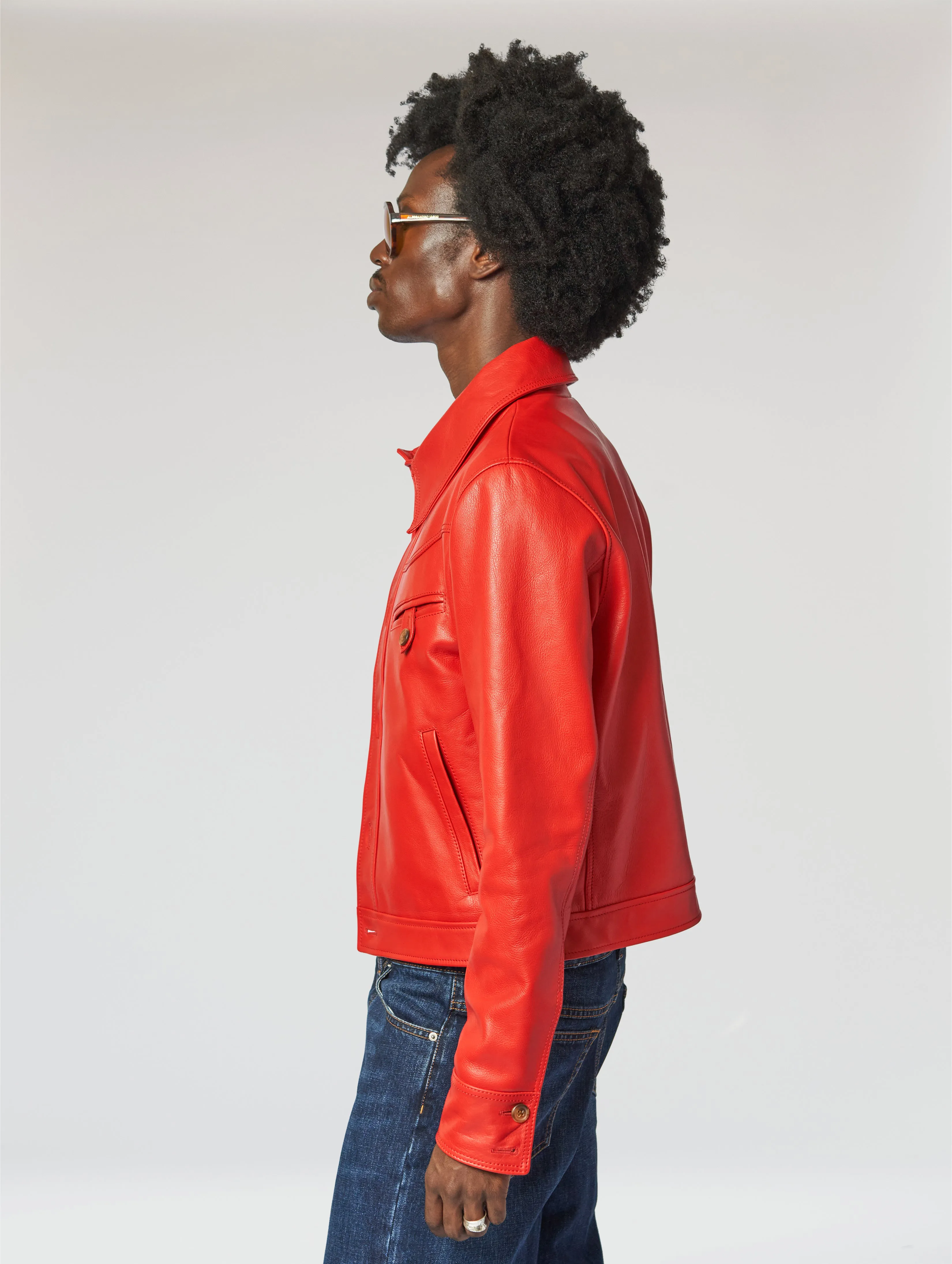 PABLO LEATHER JACKET IN RED - Man
