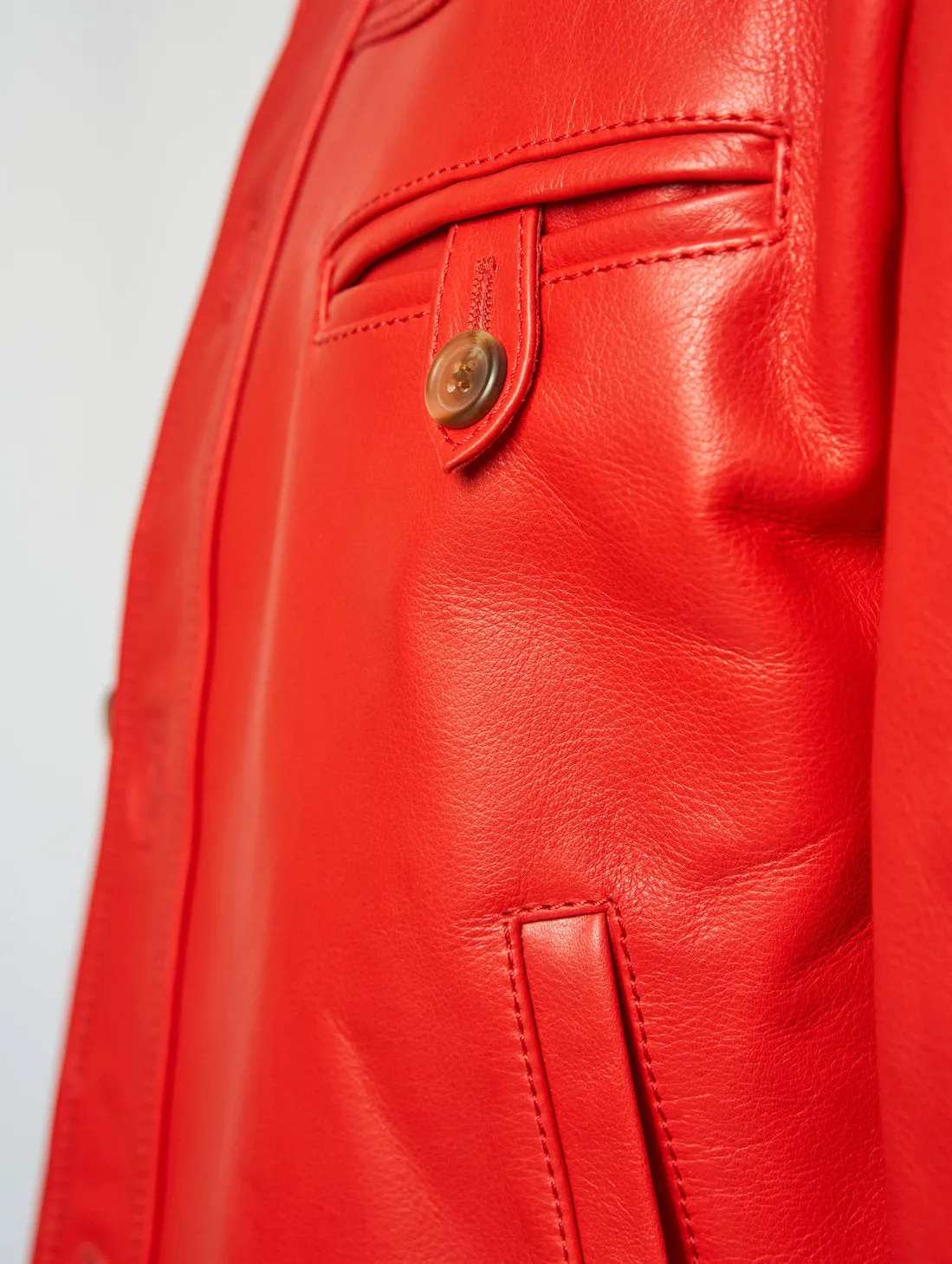 PABLO LEATHER JACKET IN RED - Man