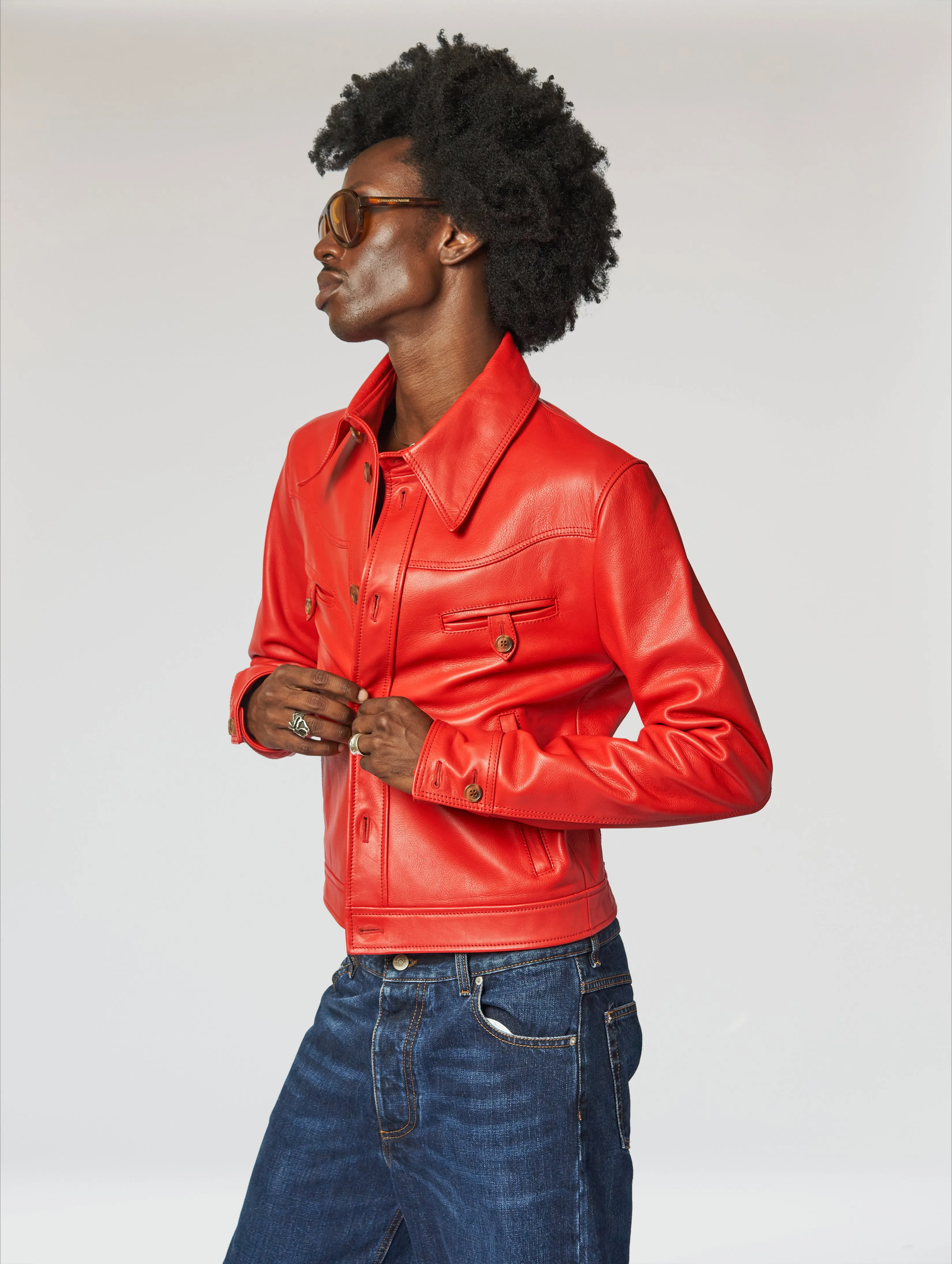 PABLO LEATHER JACKET IN RED - Man