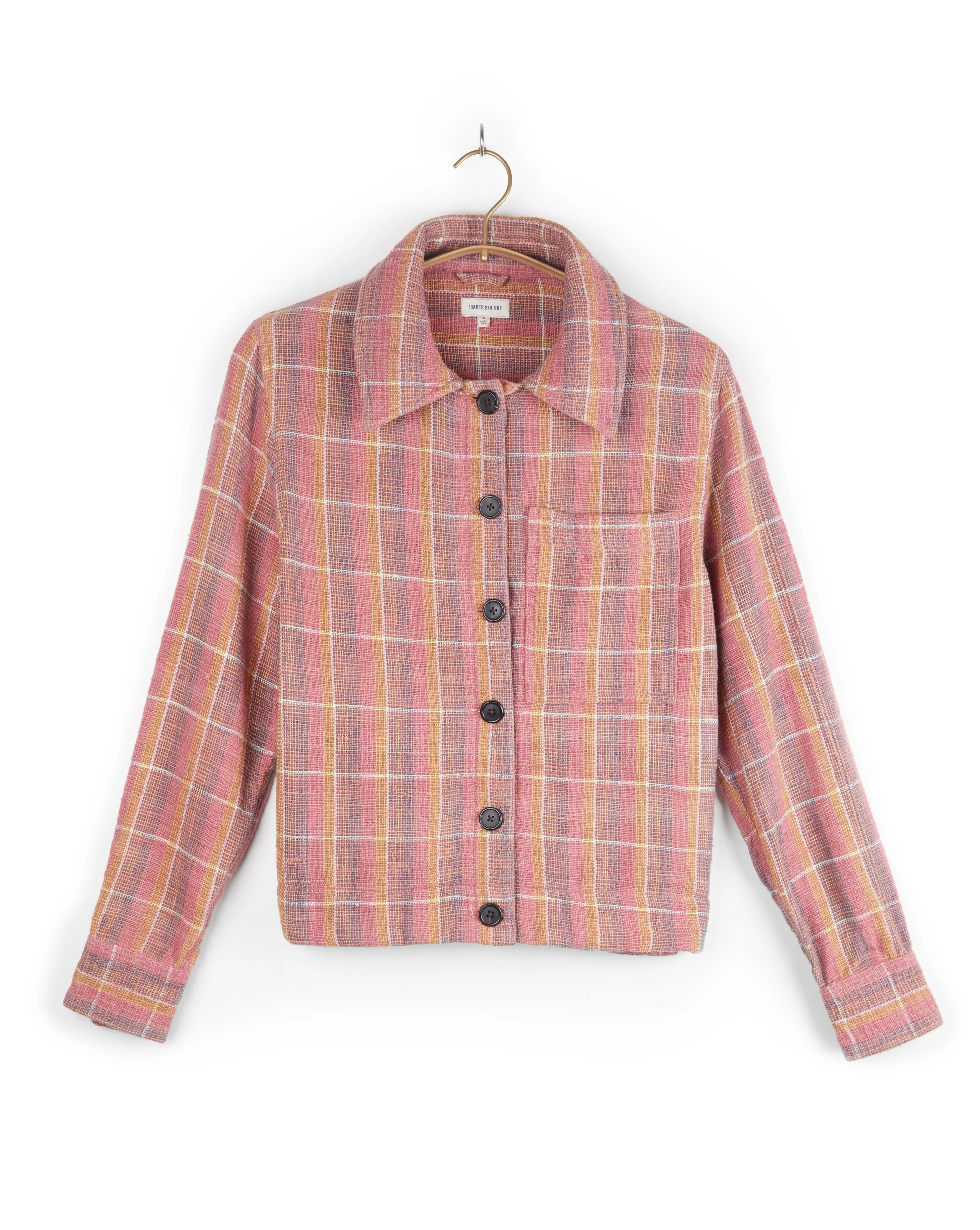 Padma Jacket in Nubby Cotton Sunset Plaid