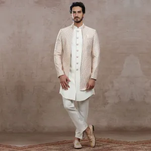 Pale Off-White Gleam Indo-Western