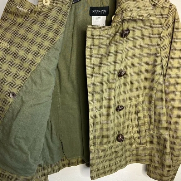 Patrizia Pepe Plaid Blazer Jacket Double Breasted