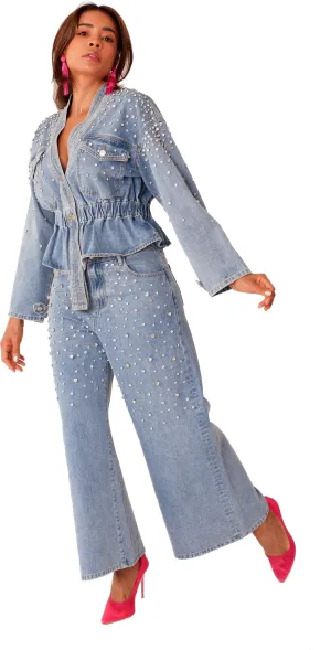 Pearl Rain Wide-Leg Jeans - 82327