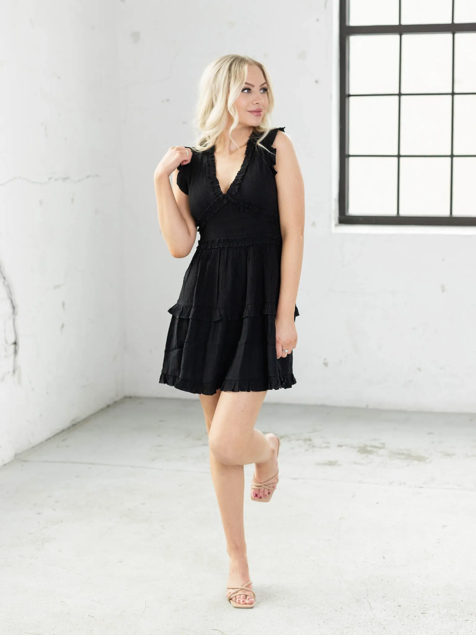 PINCH Sleeveless Ruffle Mini Dress