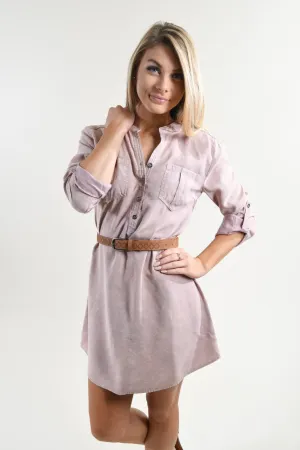 Pink Denim Dress