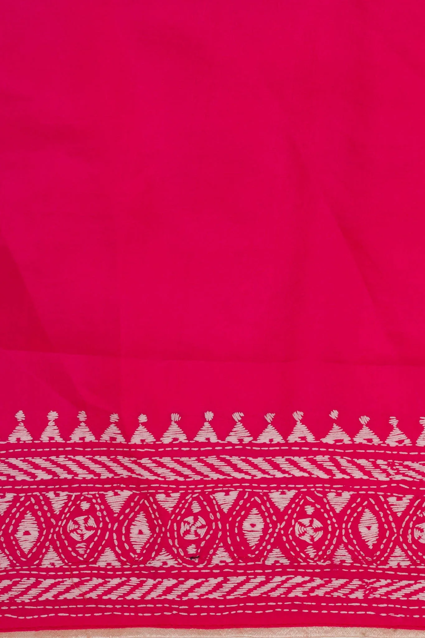 Pink kantha saree
