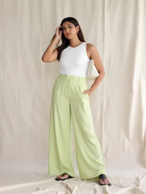 Pleat Detail Wide Leg Pant