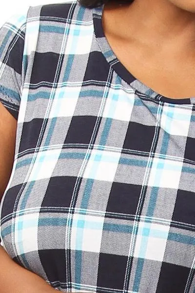 Plus Size Plaid Unique Print Shift Dress