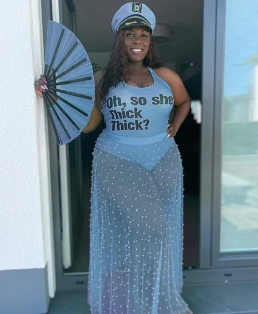 Plus size- Sheer Mesh Two Piece Set