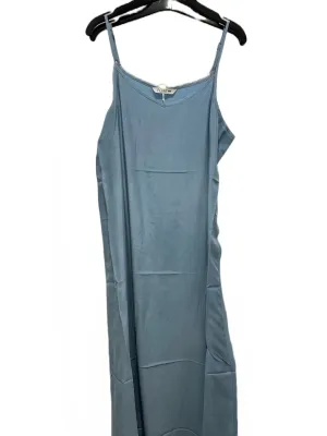 Point Brushed A-Line Slip Dress in Blue