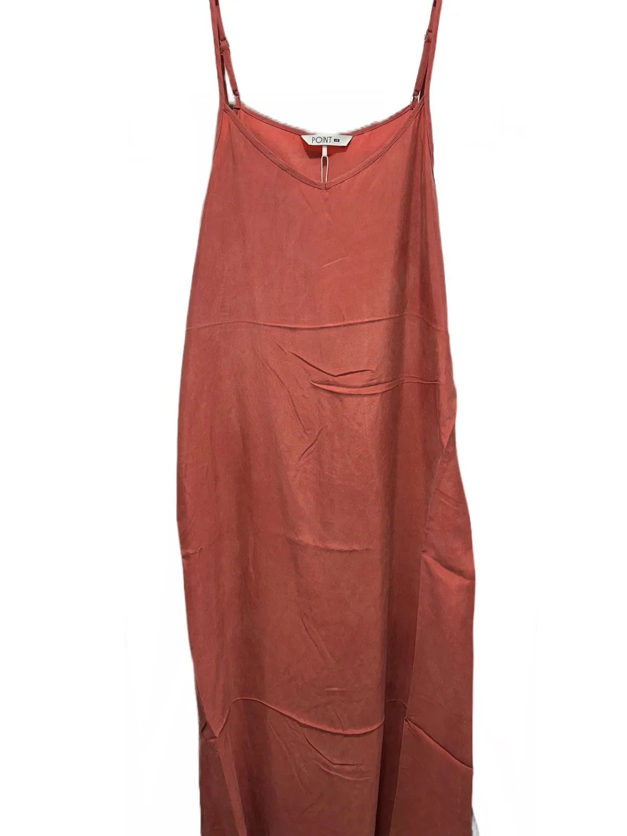 Point Brushed A-Line Slip Dress in Terracota