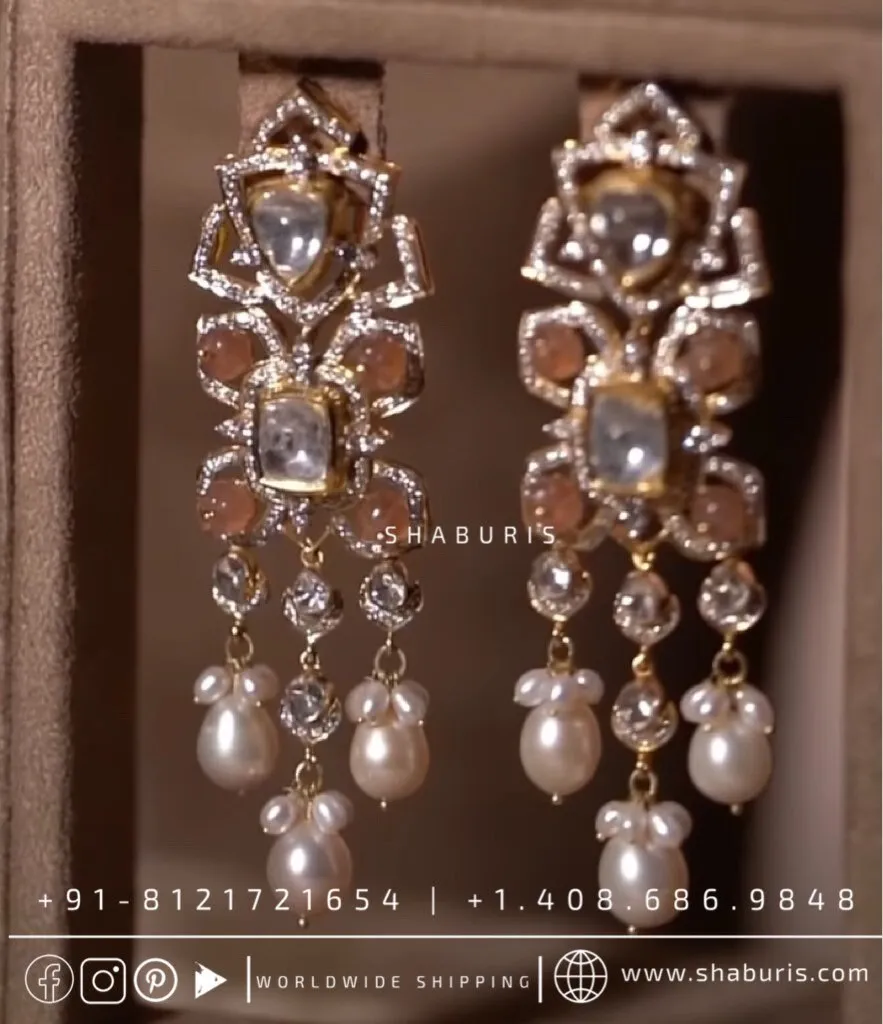 Polki diamond Jewelry Polki Necklace Diamond Necklace Beaded Necklace Tanzanite Necklace Diamond Jewelry Moissanite Necklace Bridal-SHABURIS