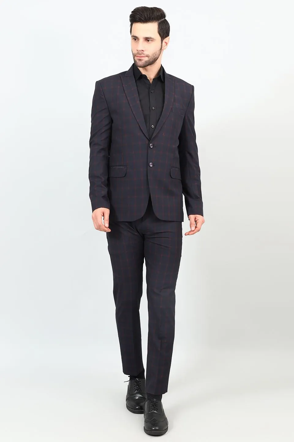 Poly Viscose Black Two Piece Suit