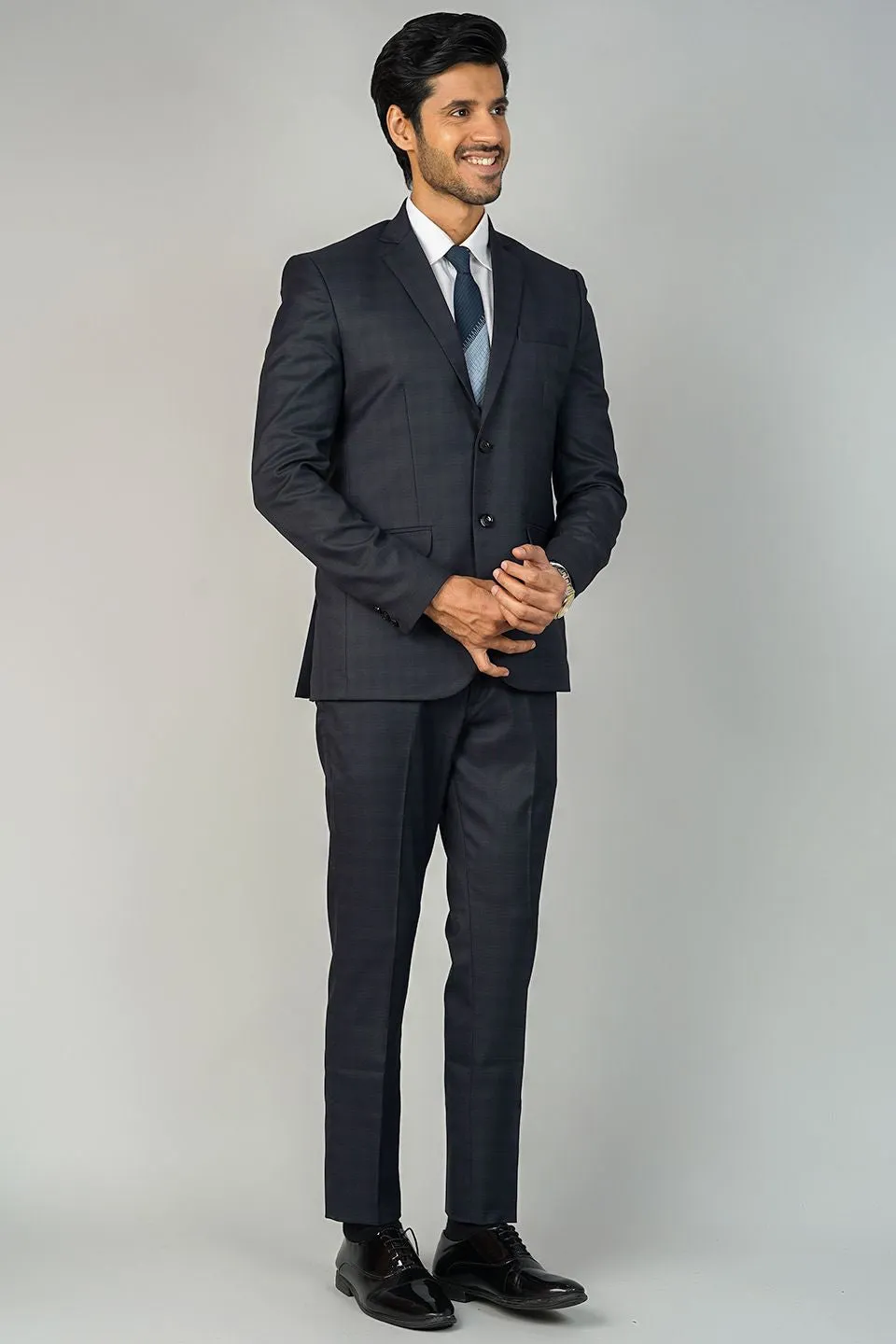 Poly Viscose Black Two Piece Suit