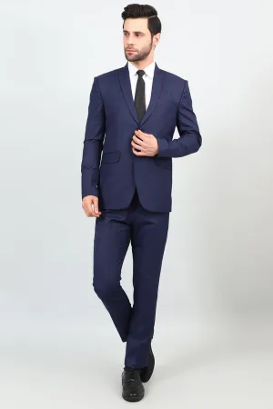 Poly Viscose Blue Two Piece Suit