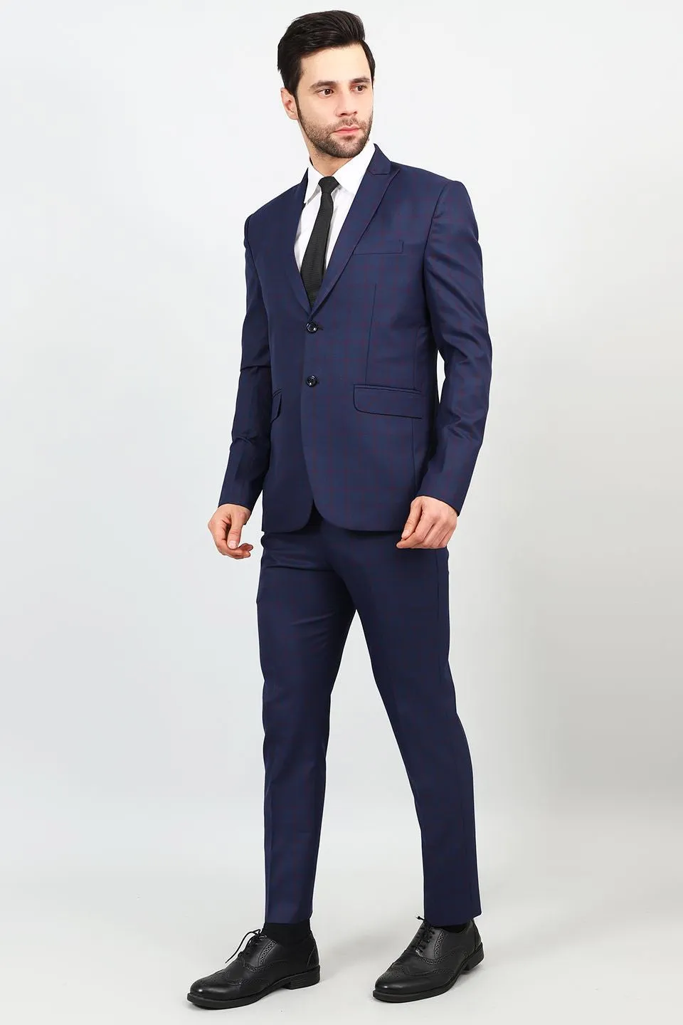Poly Viscose Blue Two Piece Suit