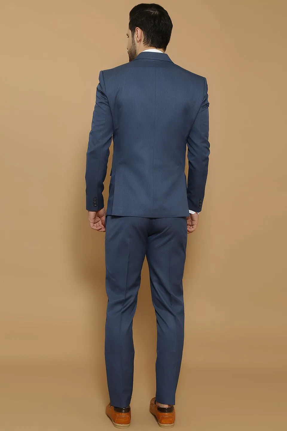 Poly Viscose Blue Two Piece Suit