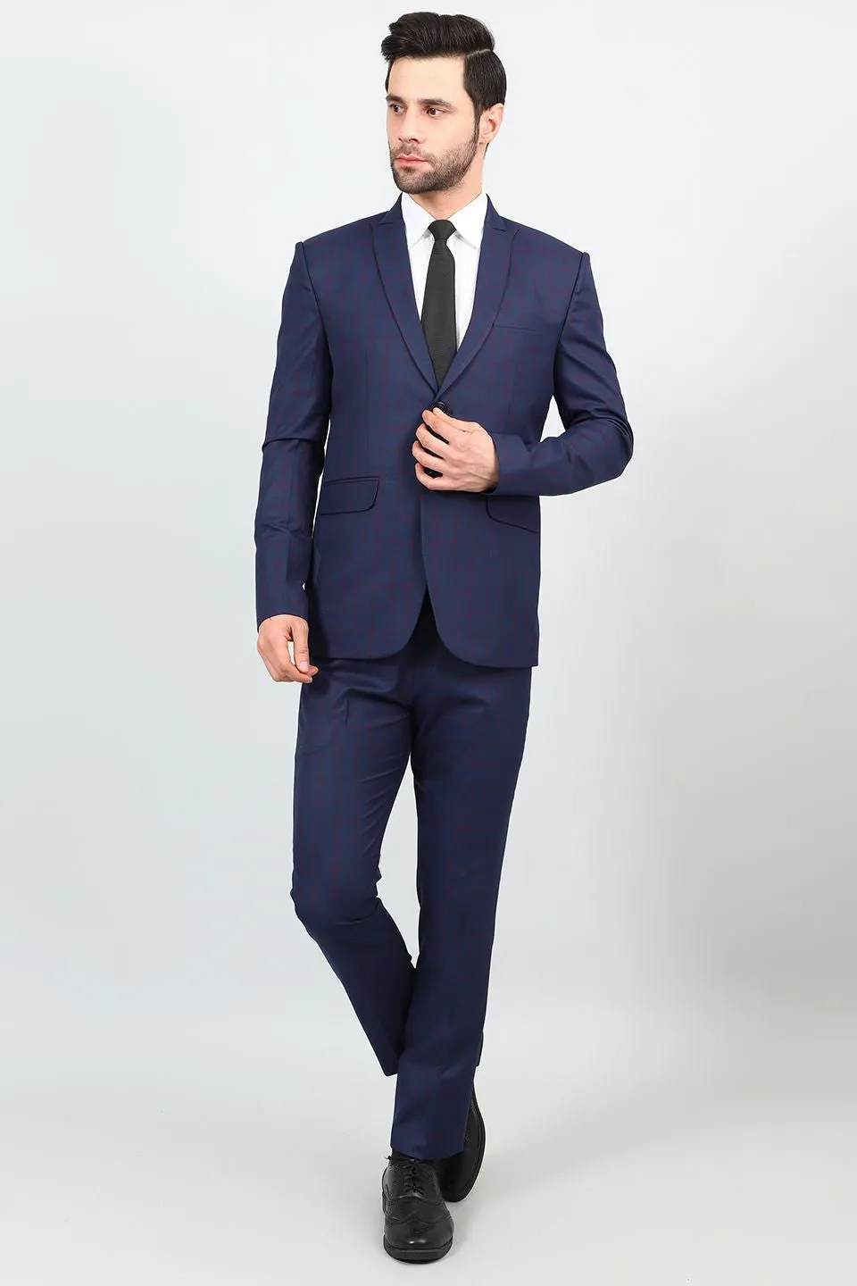 Poly Viscose Blue Two Piece Suit