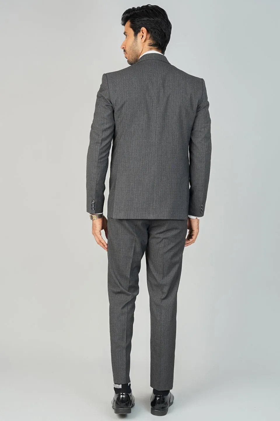 Poly Viscose Grey Two Piece Suit