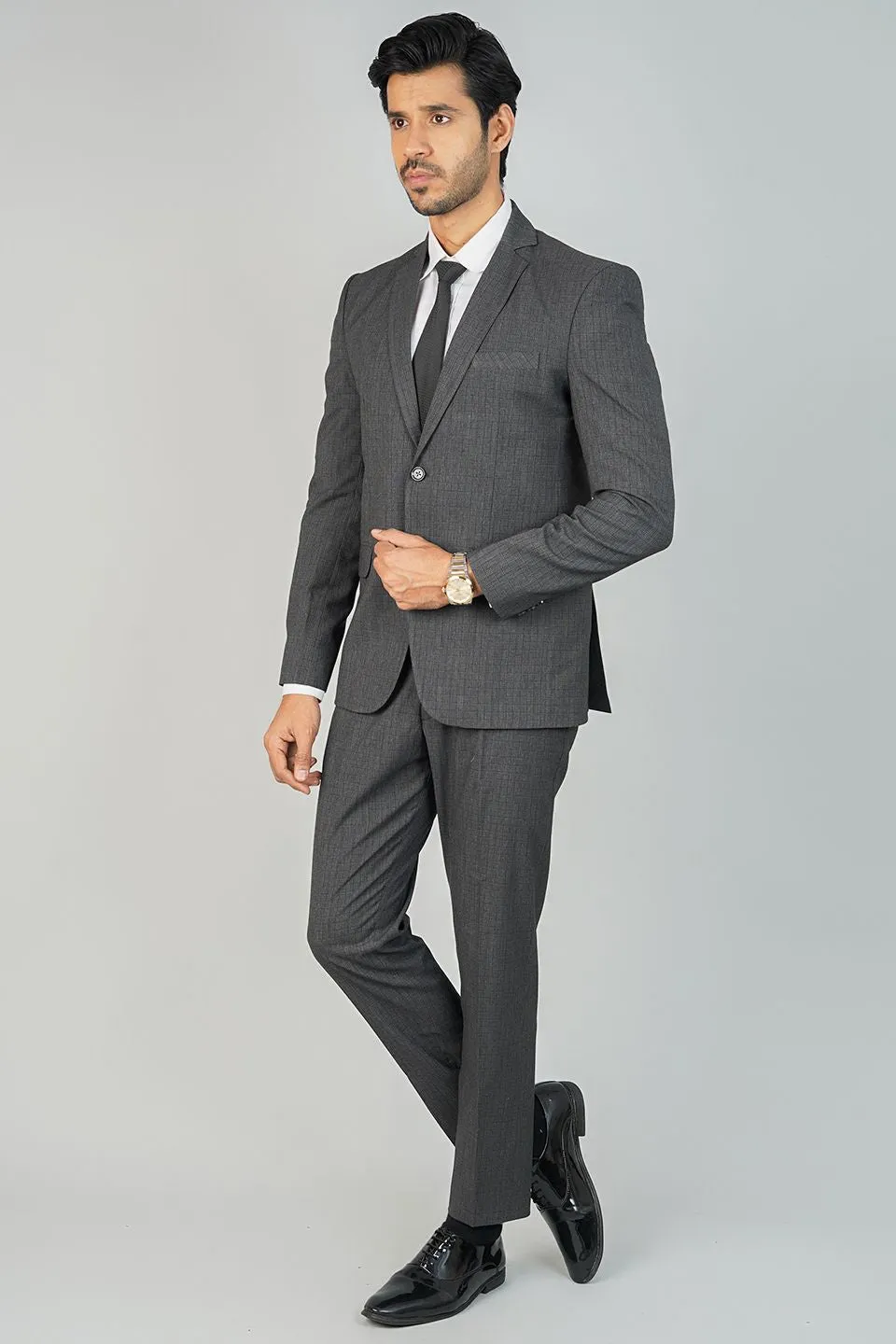 Poly Viscose Grey Two Piece Suit